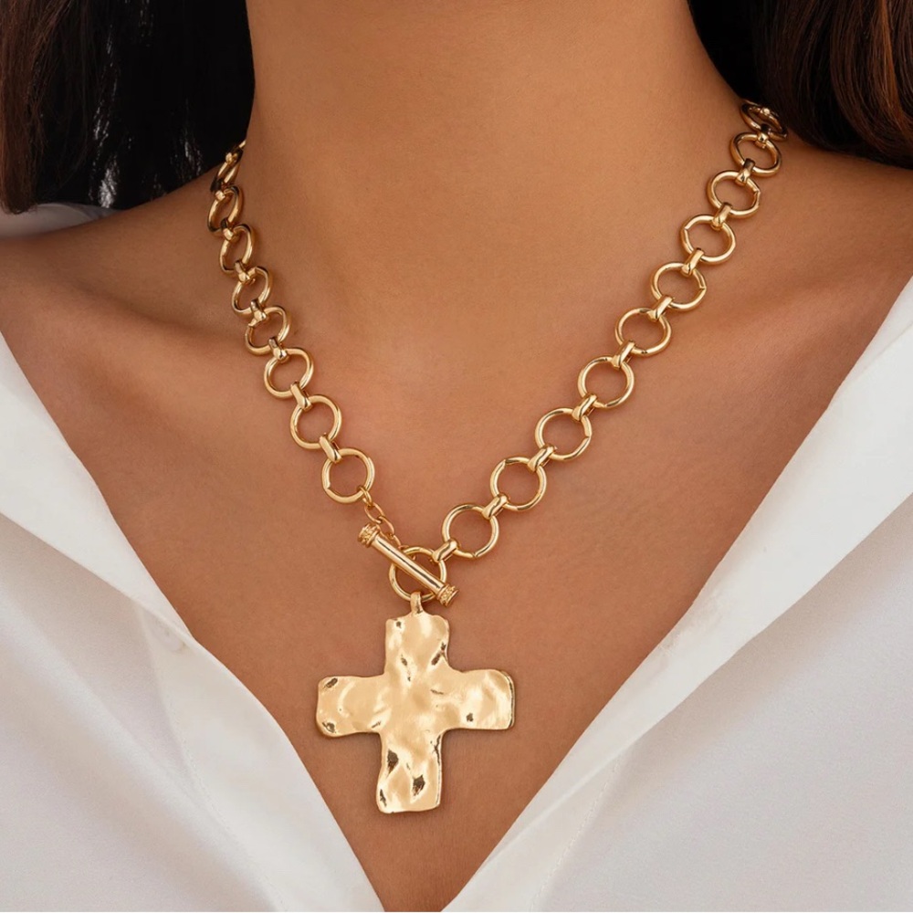 Gold Cross Pendant Necklace